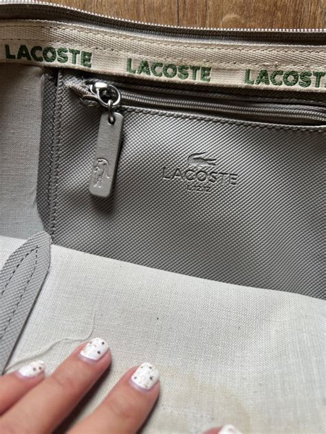 authentic lacoste bag vs fake|lacoste bag stitching.